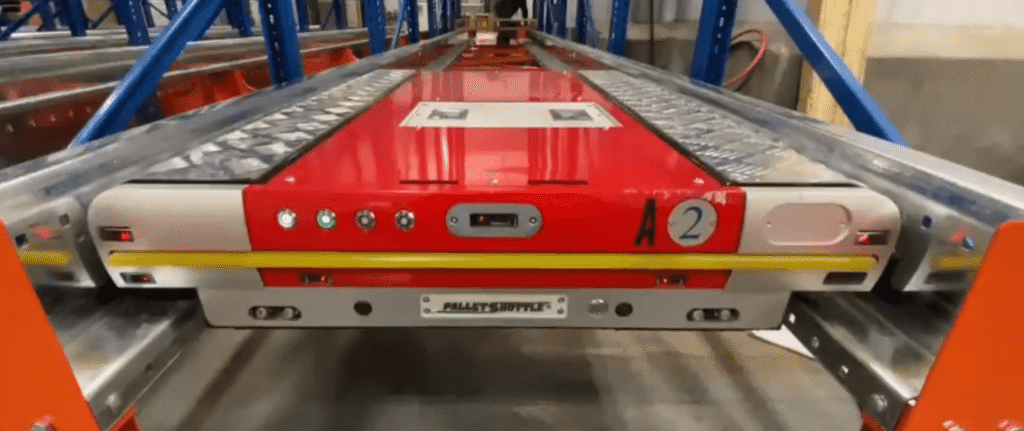 Automated pallet shuttle robot in high-density warehouse system